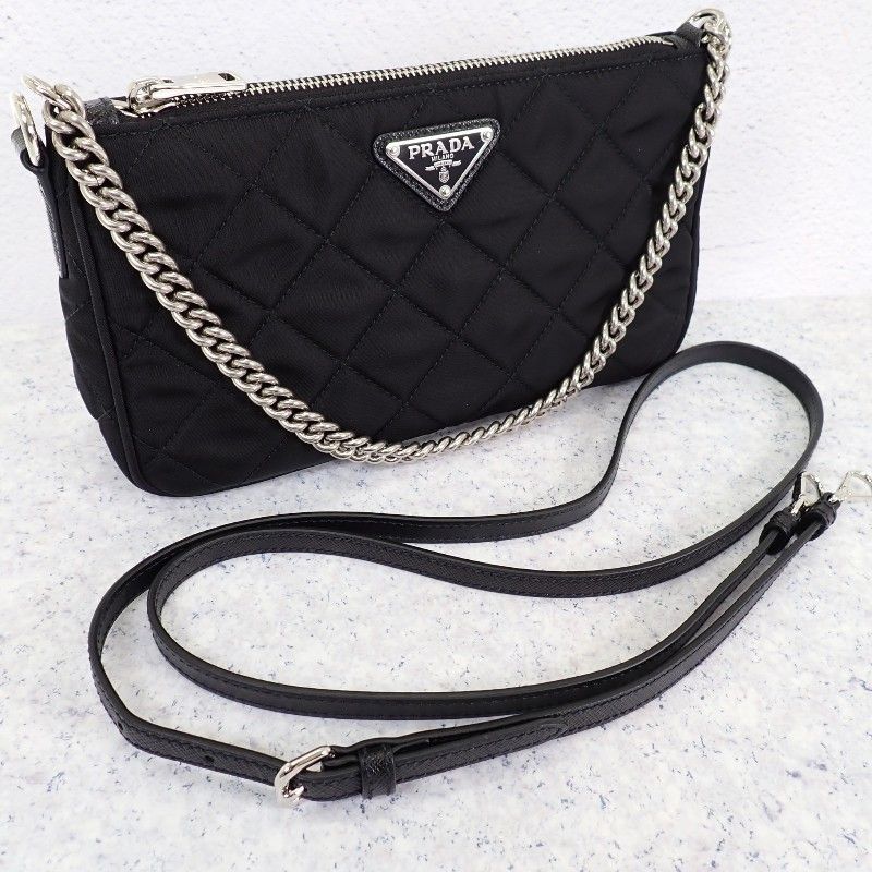 プラダ PRADA キルティングナイロンミニバッグ 1BH026 2WAY ショルダー
