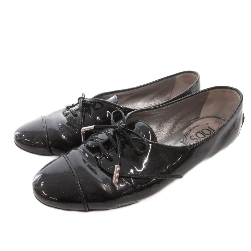 トッズ TOD'S ドライビングシューズ 黒 ブラック レースアップ