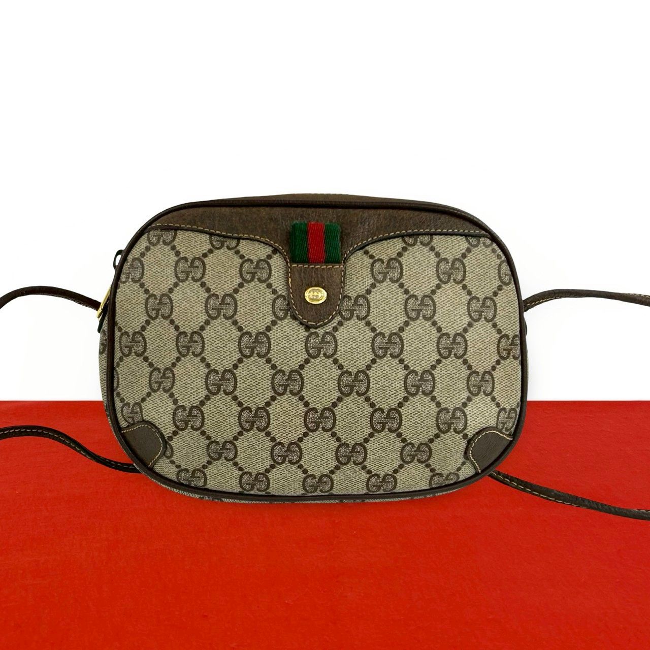 極 美品 GUCCI グッチ オールドグッチ ヴィンテージ シェリーライン GG