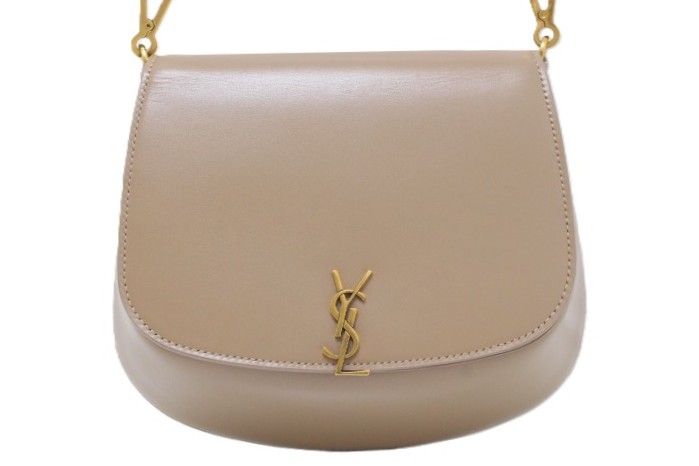 SAINT LAURENT サンローラン ミニ ヴォルテール 800846 ハンドバッグ レザー ベージュ レディース【中古】460