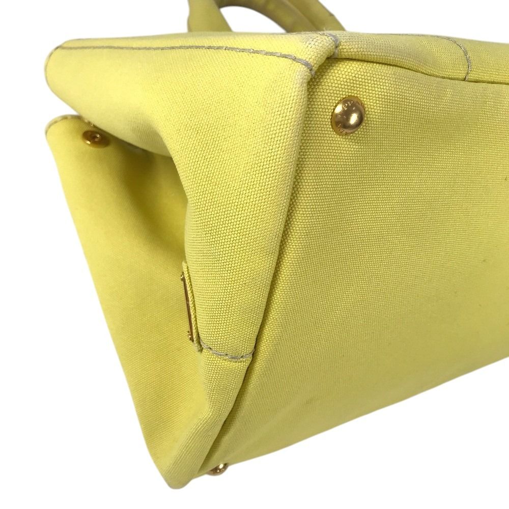 PRADA プラダ ハンドバッグ カナパ ロゴ キャンバス イエロー - メルカリ
