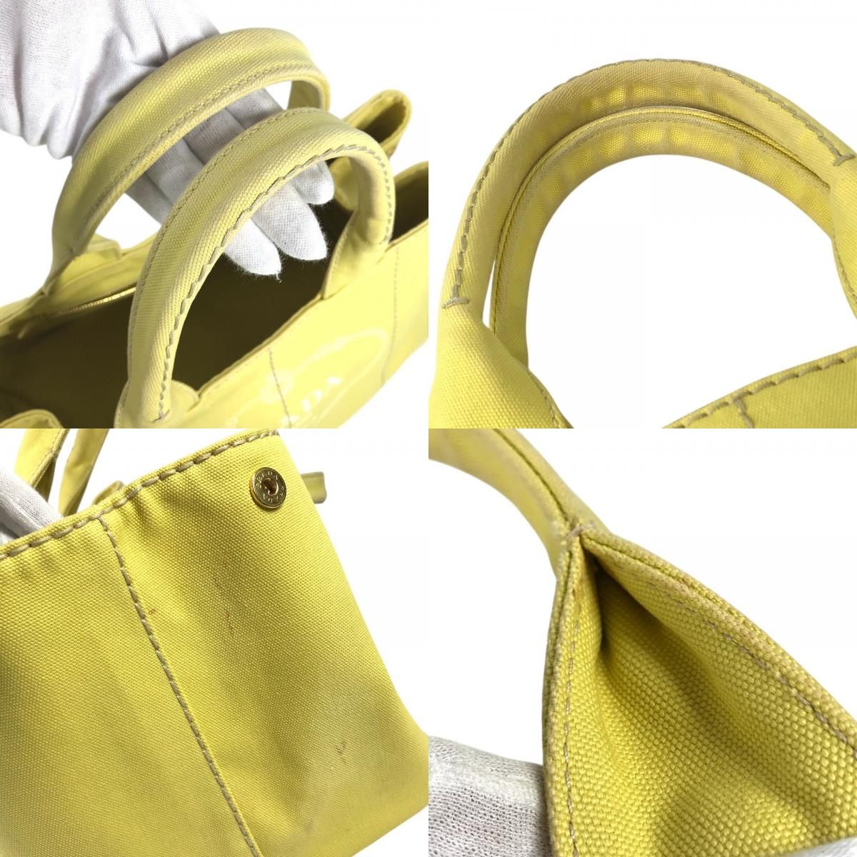 レディース 週末セール PRADA プラダ カナパ トートバッグ イエロー 春
