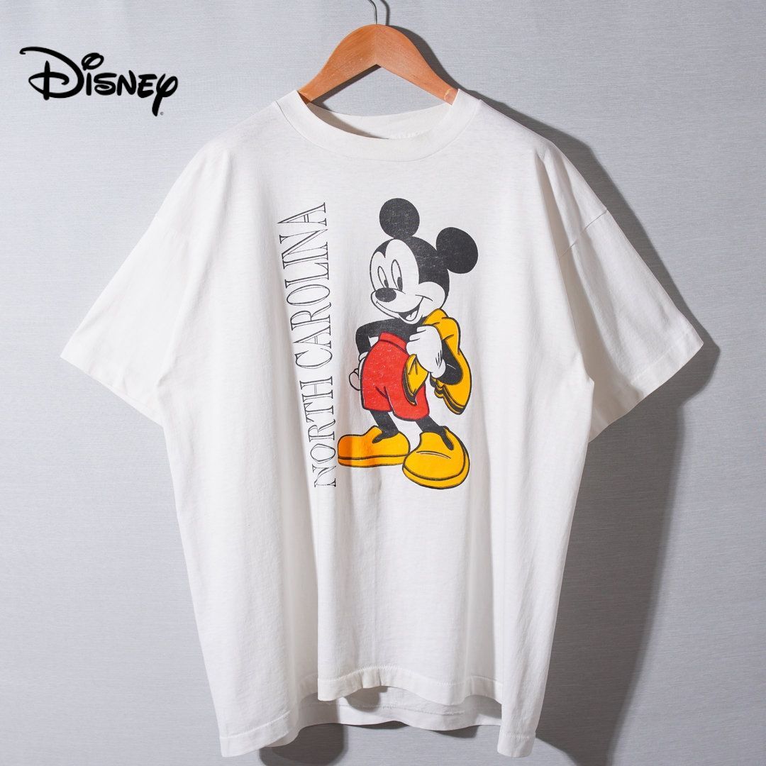 90s 00s ディズニー プリントT ミッキー usa製 ダブルステッチ 90s USA製 ディズニー Disney ミッキー MICKEY Tシャツ XL ホワイト