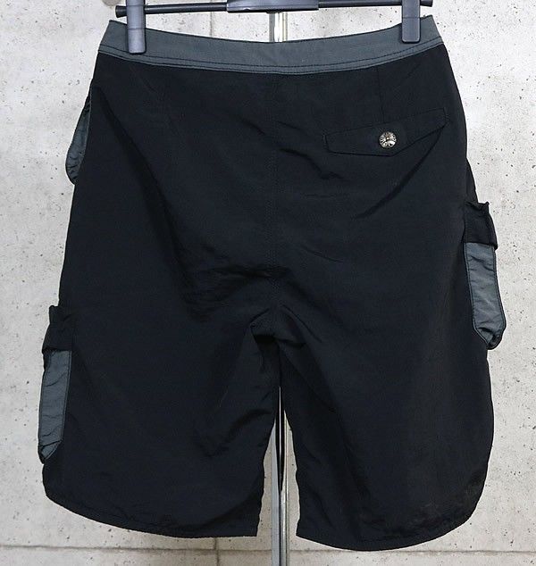 CHROME HEARTS 銀座店 クロムハーツ クロスボタン ダガージップ ホースシュー スイム ショーツ ハーフパンツ メンズ size:28 黒 103918 CHROME HEARTS 銀座店 クロムハーツ クロスボタン ダガージップ ホース