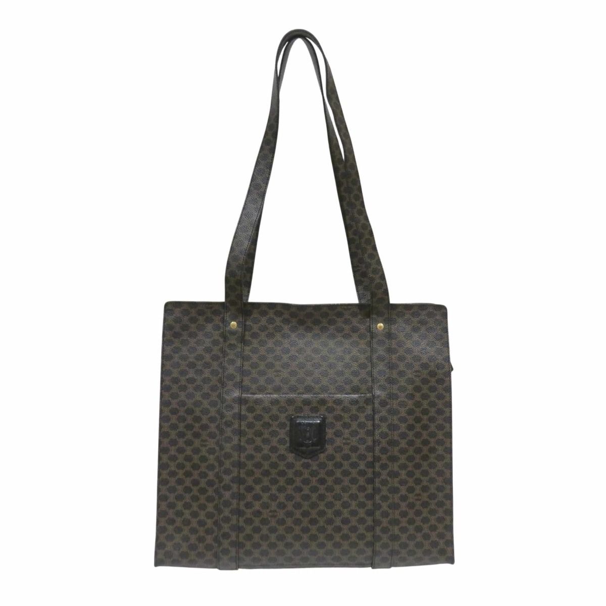 セリーヌ CELINE オールドセリーヌ マカダム トートバッグ PVC×レザー