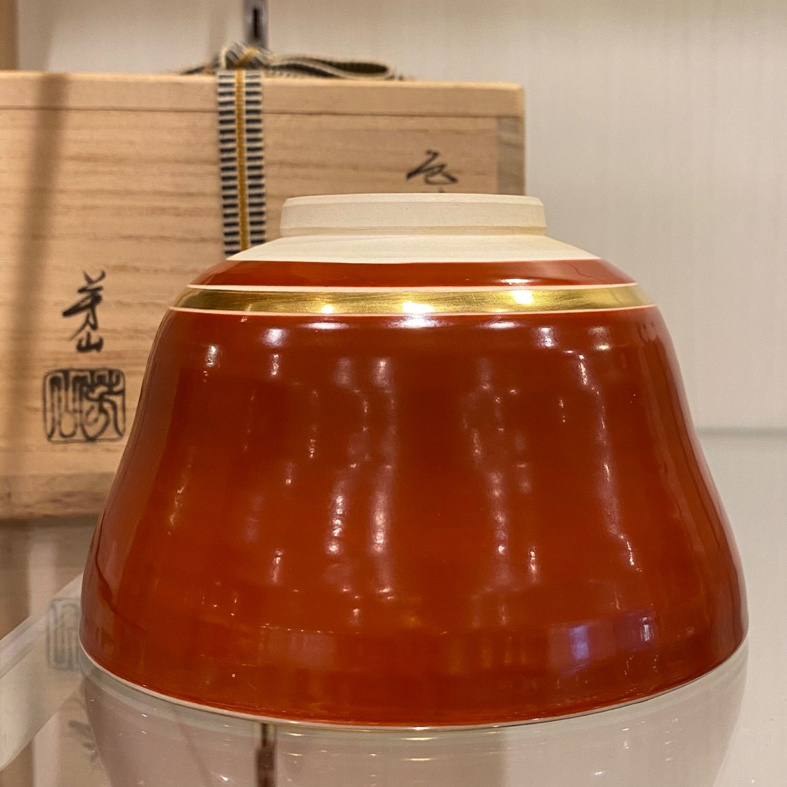 ★茶道具！刷毛目 茶碗！『多気 檗山』作！共箱/栞付！★ ☆茶道具！刷毛目 茶碗！『多気 檗山』作！共箱/栞付！ 茶道具！刷毛目