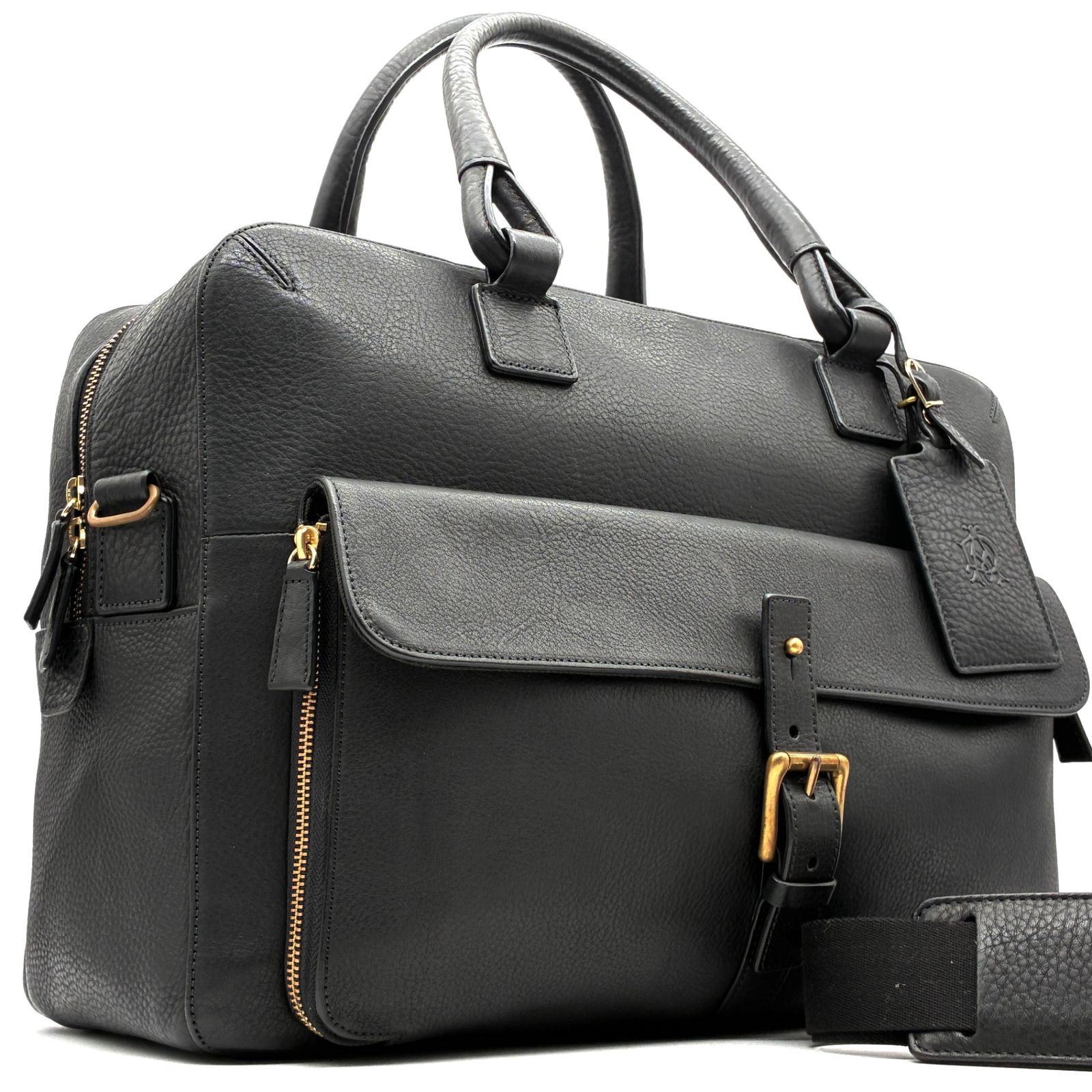 未使用に近い ダンヒル dunhill ブラドン 2way ボストンバッグ ビジネスバッグ ブリーフケース オールレザー ブラック 黒 ショルダーバッグ 大容量 夏休み 帰省 お盆 敬老の日 シルバーウィーク 秋 ハロウィン ギフト