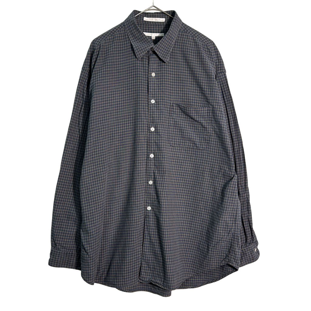 90年代 PERRY ELLIS ペリー エリス 長袖シャツ チェック グレー(メンズ