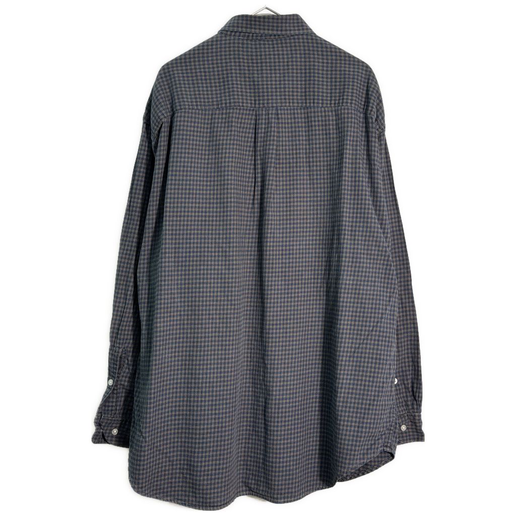 90年代 PERRY ELLIS ペリー エリス 長袖シャツ チェック グレー(メンズ
