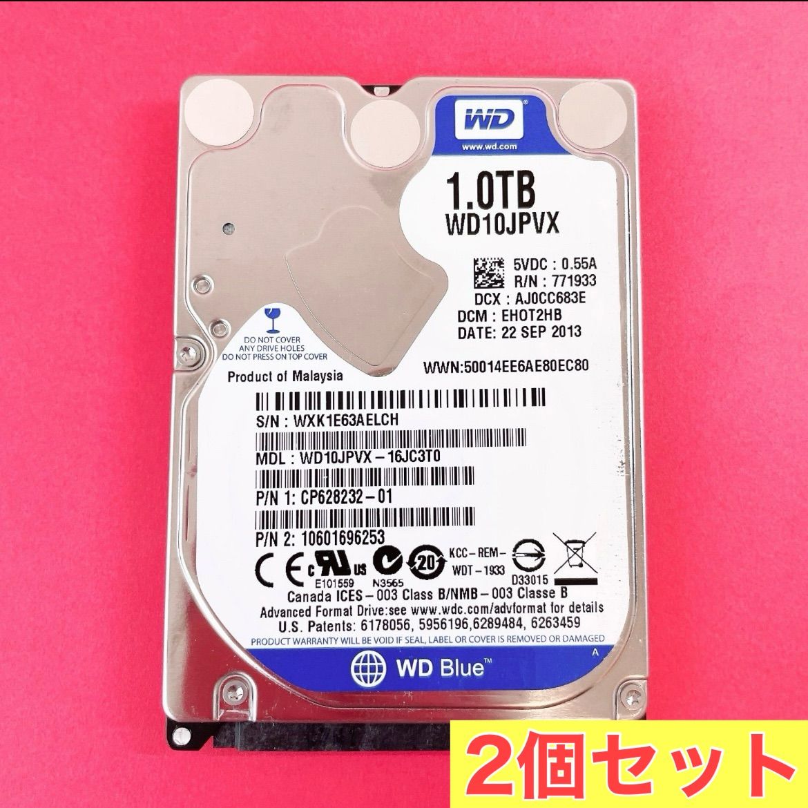 4個セット WD10JPVX WD6400BPVT WD Blue HDD1TB 2.5インチ SATA