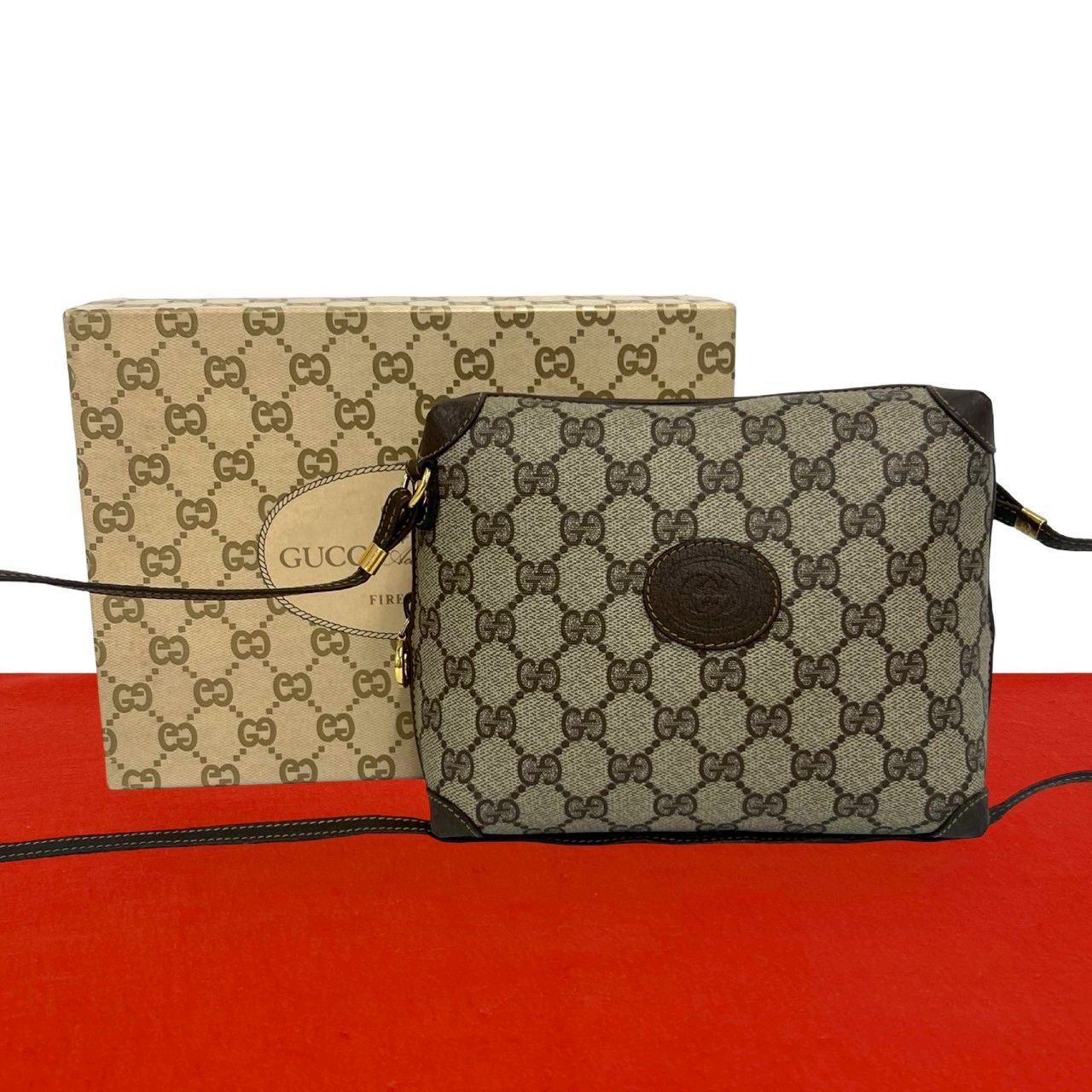 オールドGUCCI GG柄 ハンドバッグ ブラウン ほぼ未使用 箱付き GUCCI グッチ オールドグッチ ヴィンテージ GG 柄