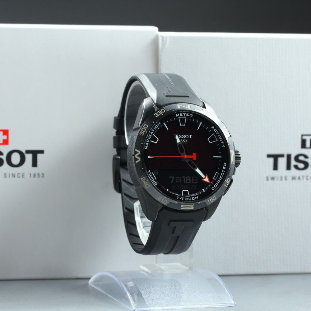 【稼働品】 TISSOT T-Touch T121420A ブラック ブラック 多機能 夜光 純正ブレス 元箱 保証書 説明書 ソーラークォーツ メンズ 腕時計 #17639