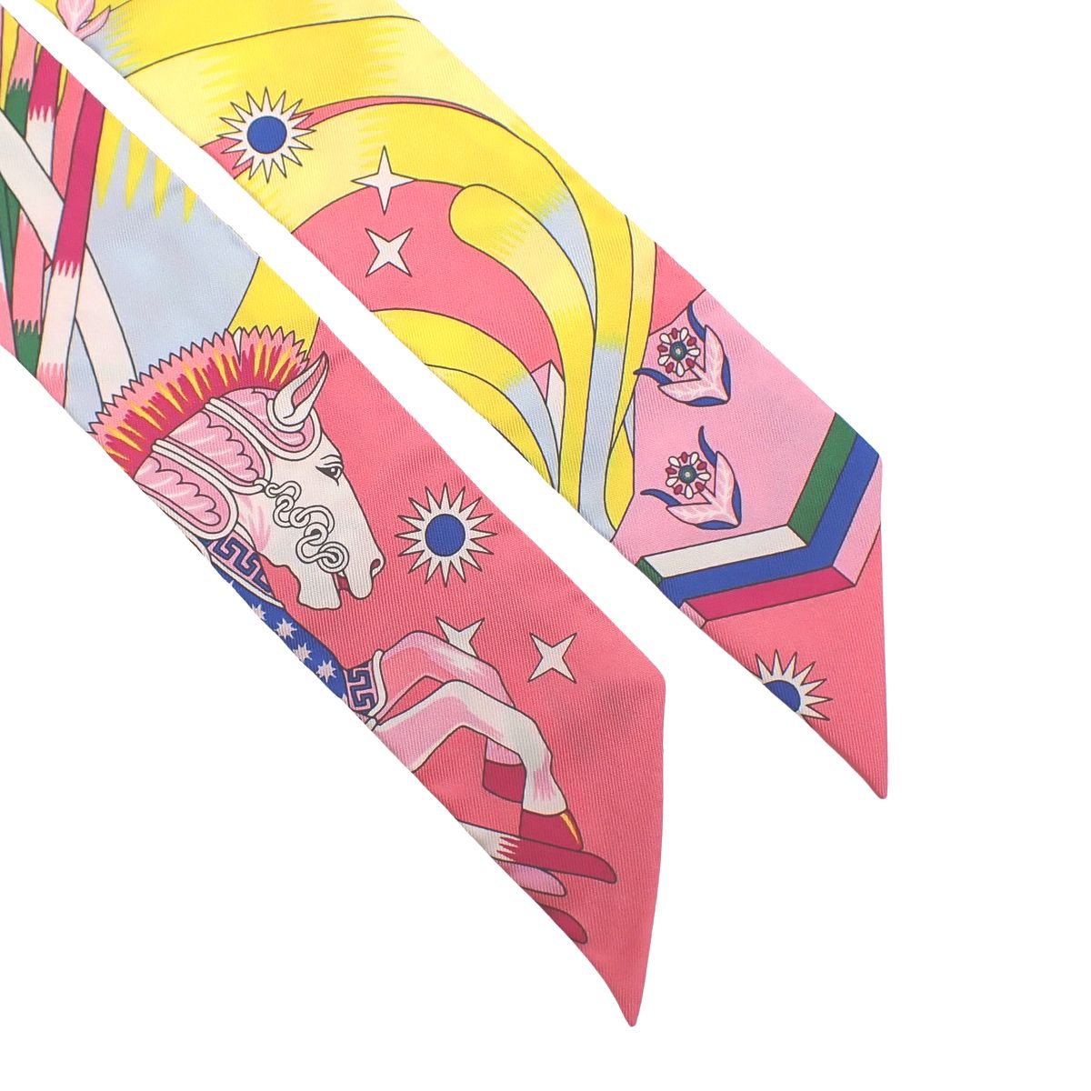HERMES(エルメス) ペガサスの源泉 ツイリー ピンク マルチカラー
