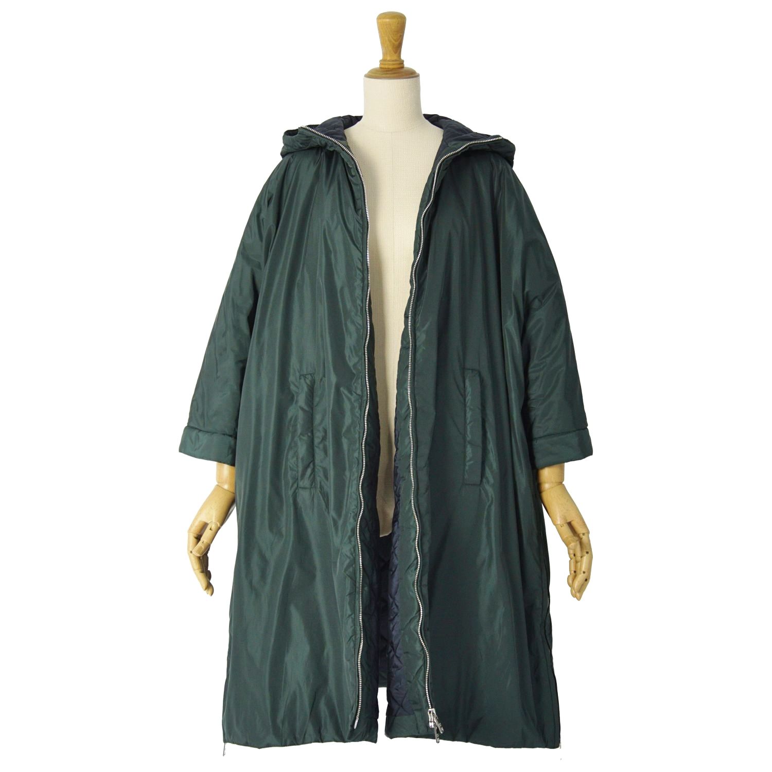 美品 プラダ PRADA コート ケープコート ナイロンコート ジップアップ