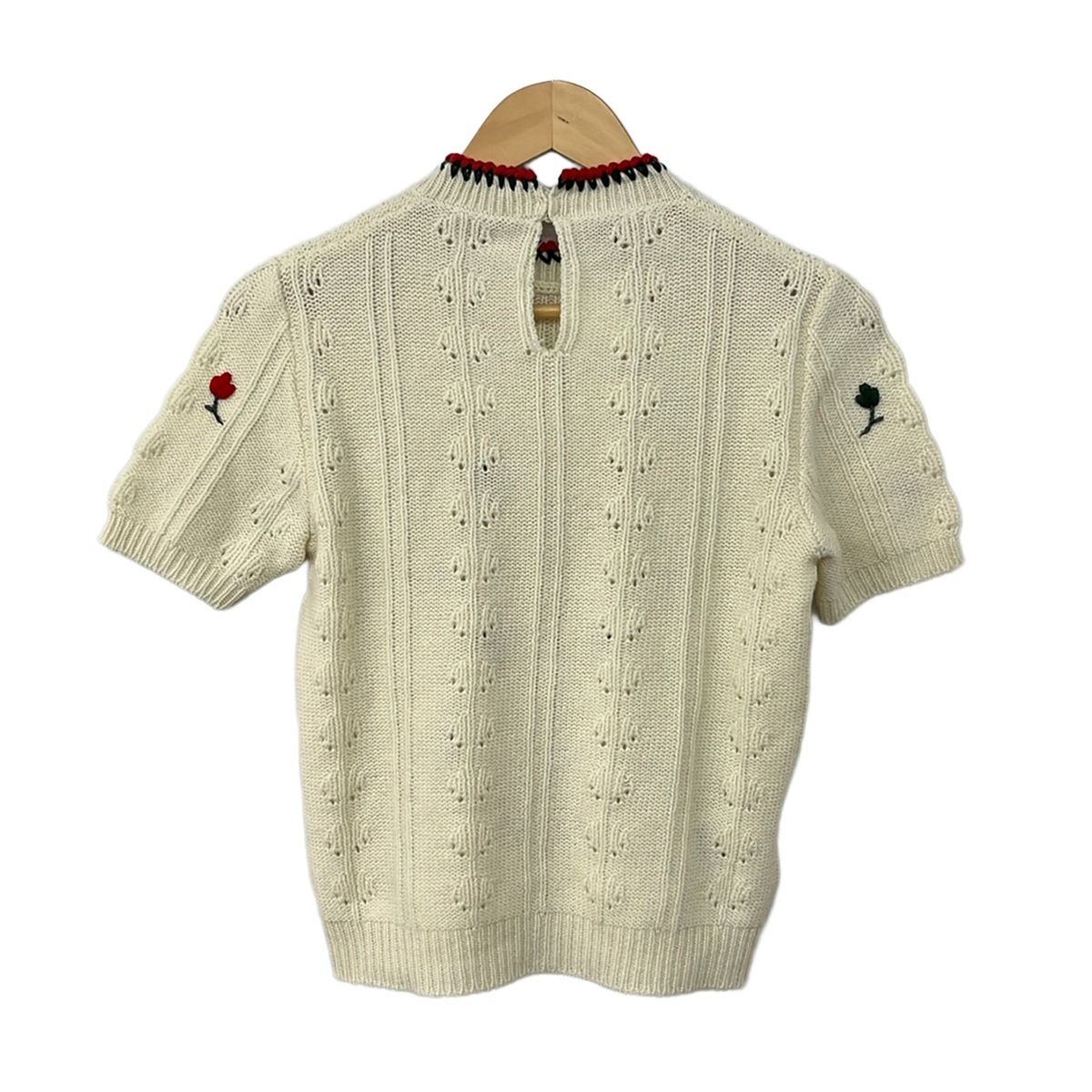 miumiu(ミュウミュウ) 半袖セーター サイズ38 S レディース美品 - 白