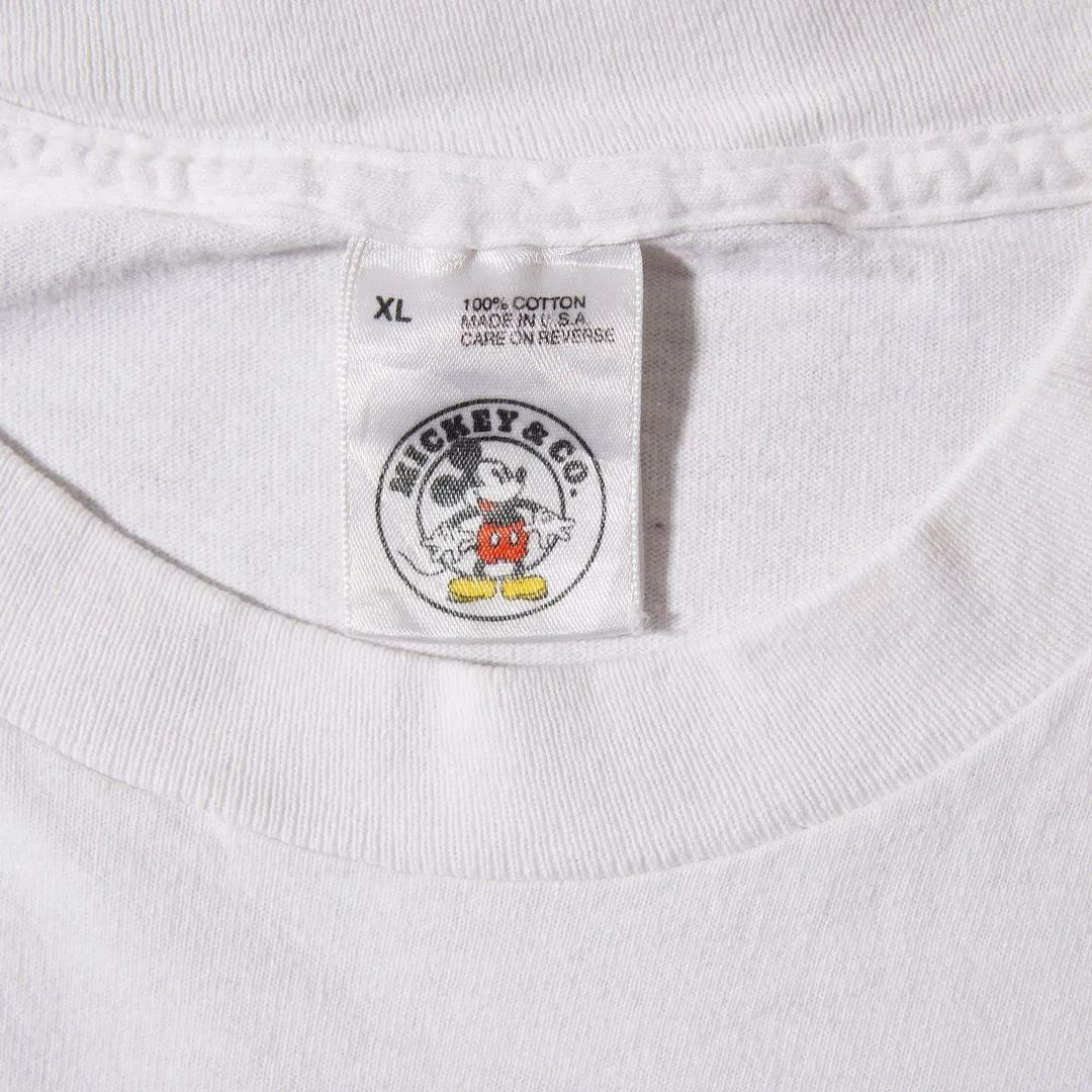 90s USA製 ディズニー Disney Tシャツ XL ホワイト 刺繍 ユニセックス