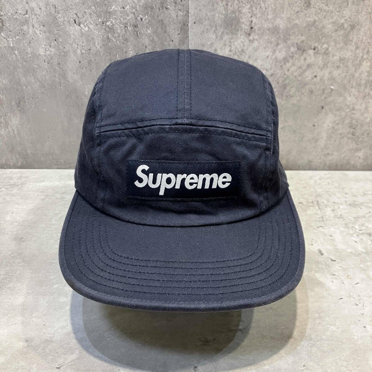 USA製 Supreme キャップ Washed Chino Twill Camp Cap ネイビー