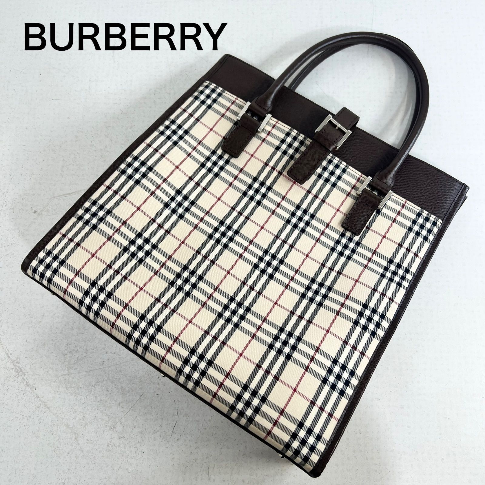 【中古】バーバリー ロンドン BURBERRY LONDON ハンドバッグ ブラウン ノバチェック レザー トートバッグ 25,200円