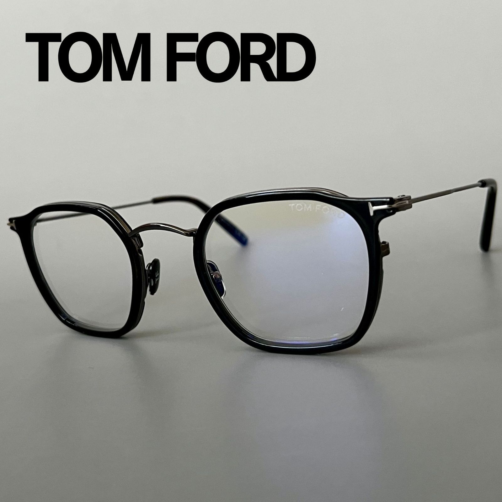 トムフォード メガネ TOM FORD クラウンパント グレー 眼鏡 新品 ブルーライトカット 洗練 コンビフレーム 男女兼用 トレンド おしゃれ