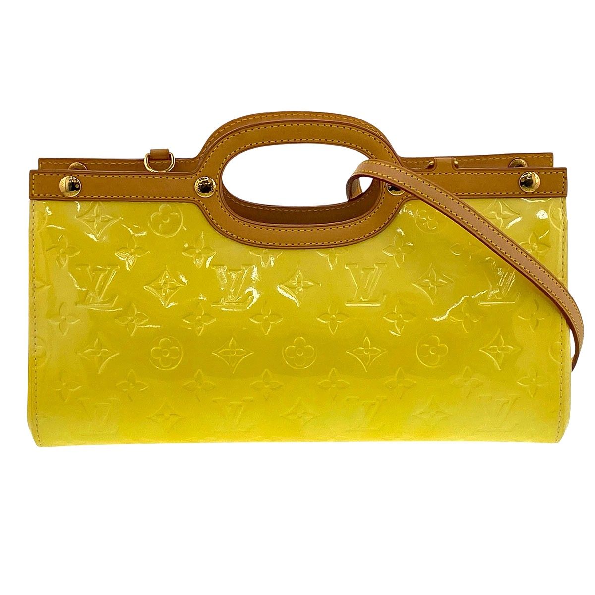 LOUIS VUITTON ルイ・ヴィトン ロクスバリー ドライブ ハンドバッグ M91374 レディース モノグラムヴェルニ イエロー 中古