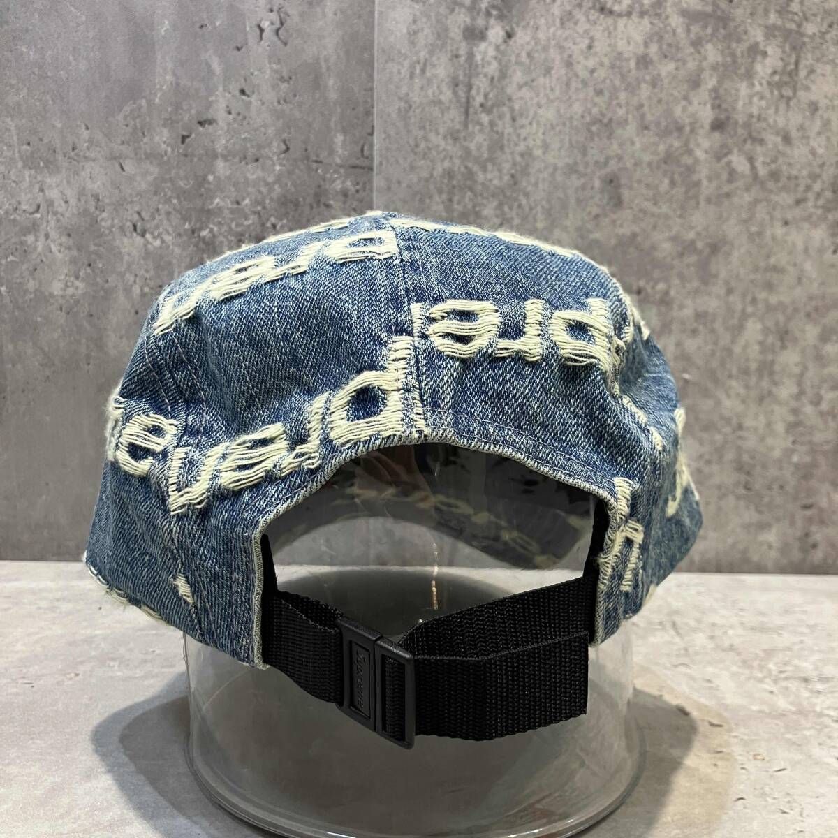 21SS Supreme キャップ Frayed Logos Denim Camp Cap ブルー