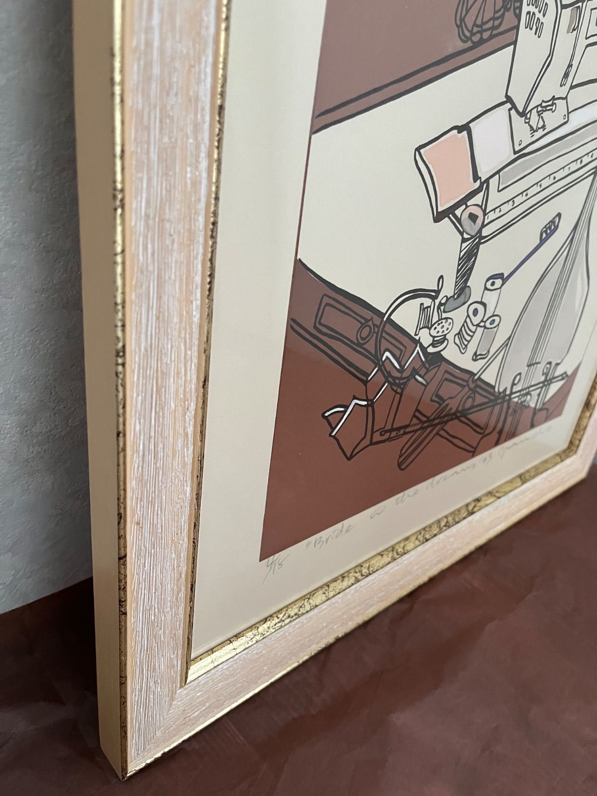 新品額入版画　シルクスクリーン　コラージュ　限定25 貴重　ジニー・キム　カナダ シルクスクリーン ジニー・キム カナダ在住初期 限定15枚貴重 サイン