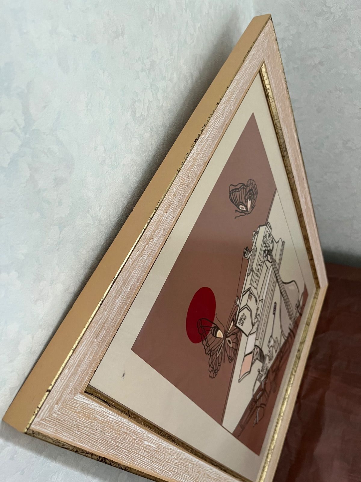 新品額入版画　シルクスクリーン　コラージュ　限定25 貴重　ジニー・キム　カナダ シルクスクリーン ジニー・キム カナダ在住初期 限定15枚貴重 サイン