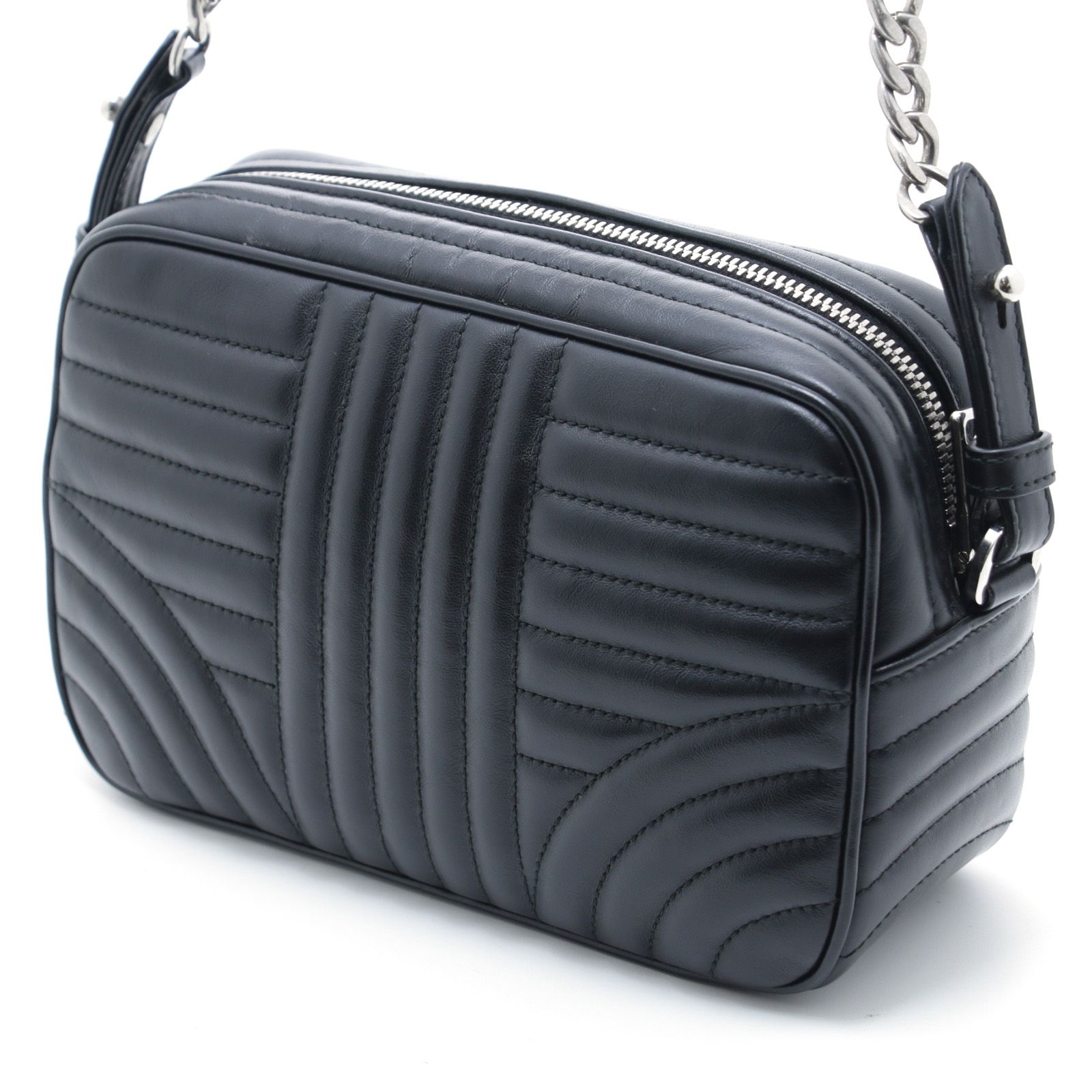 PRADA プラダ ダイアグラム チェーンショルダー ブラック レザー 