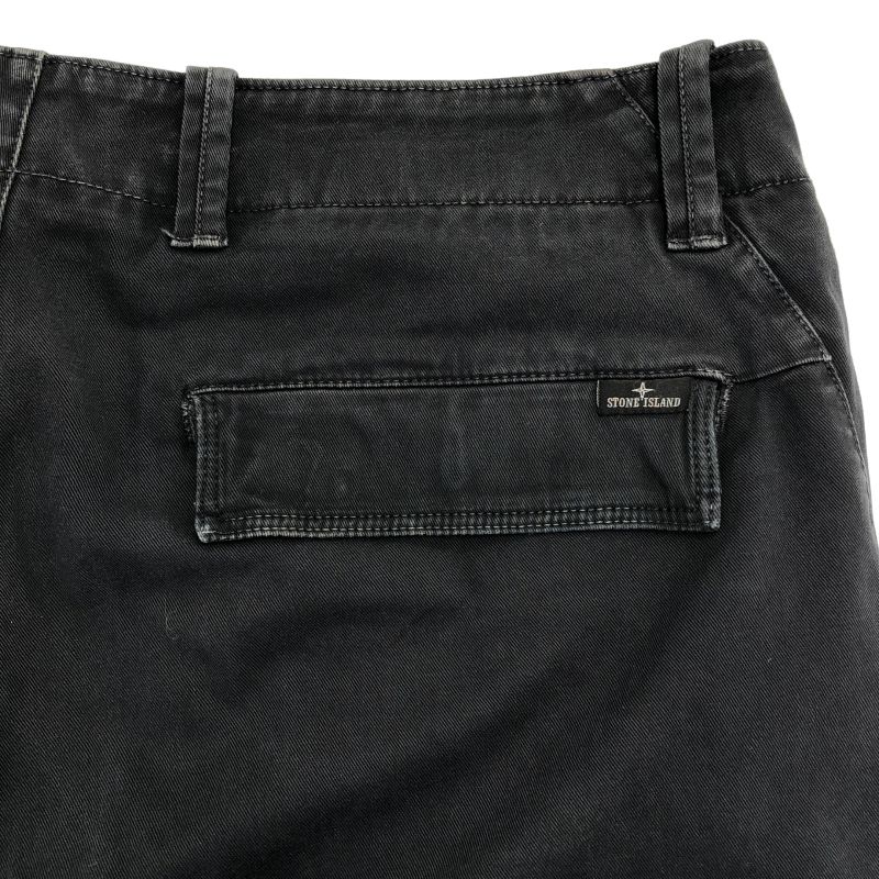 中古】STONE ISLAND カーゴパンツ W32 ART.56153EZTM ブラック