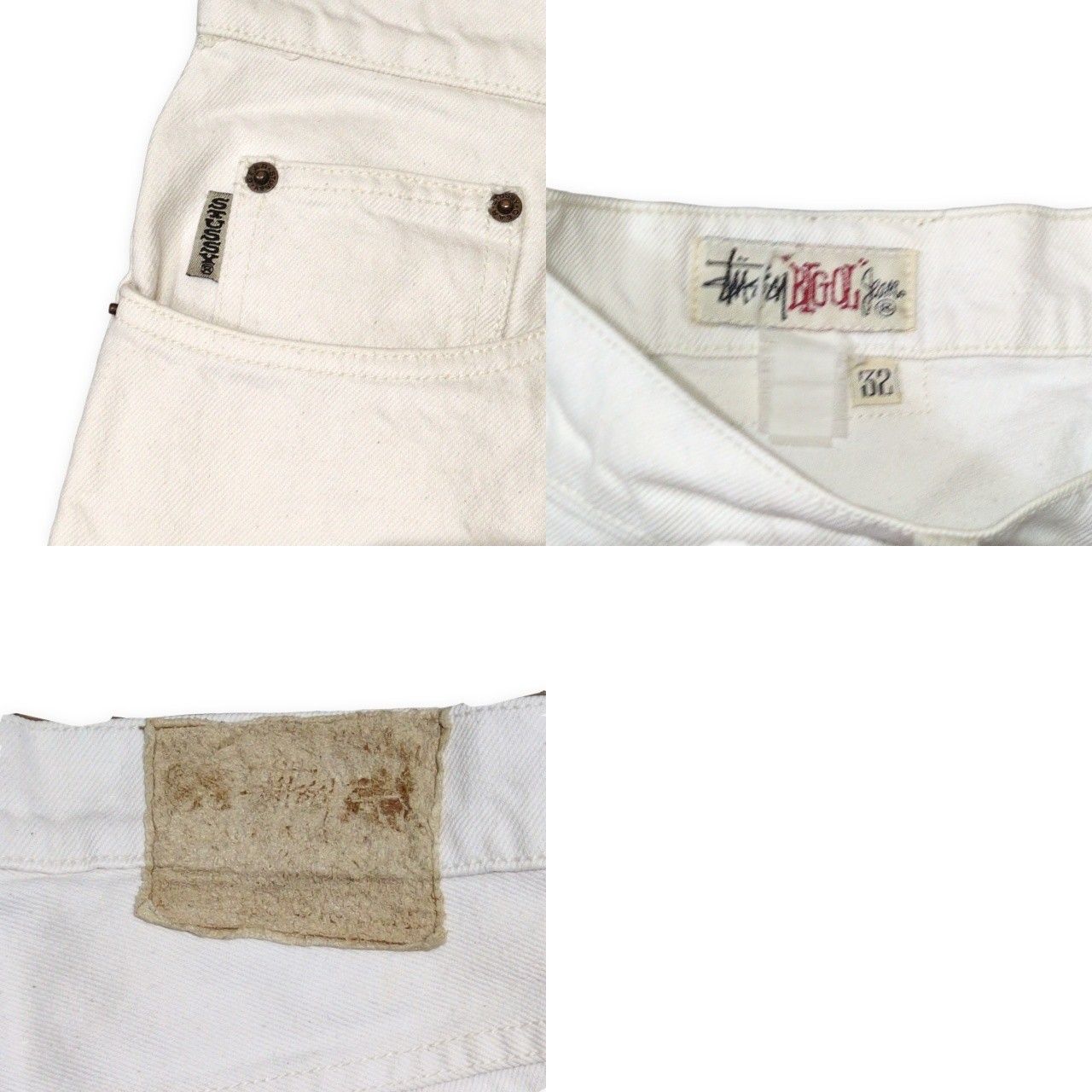 STUSSY ステューシー 90's 90年代 Old Stussy BIG OL JEANS ホワイト