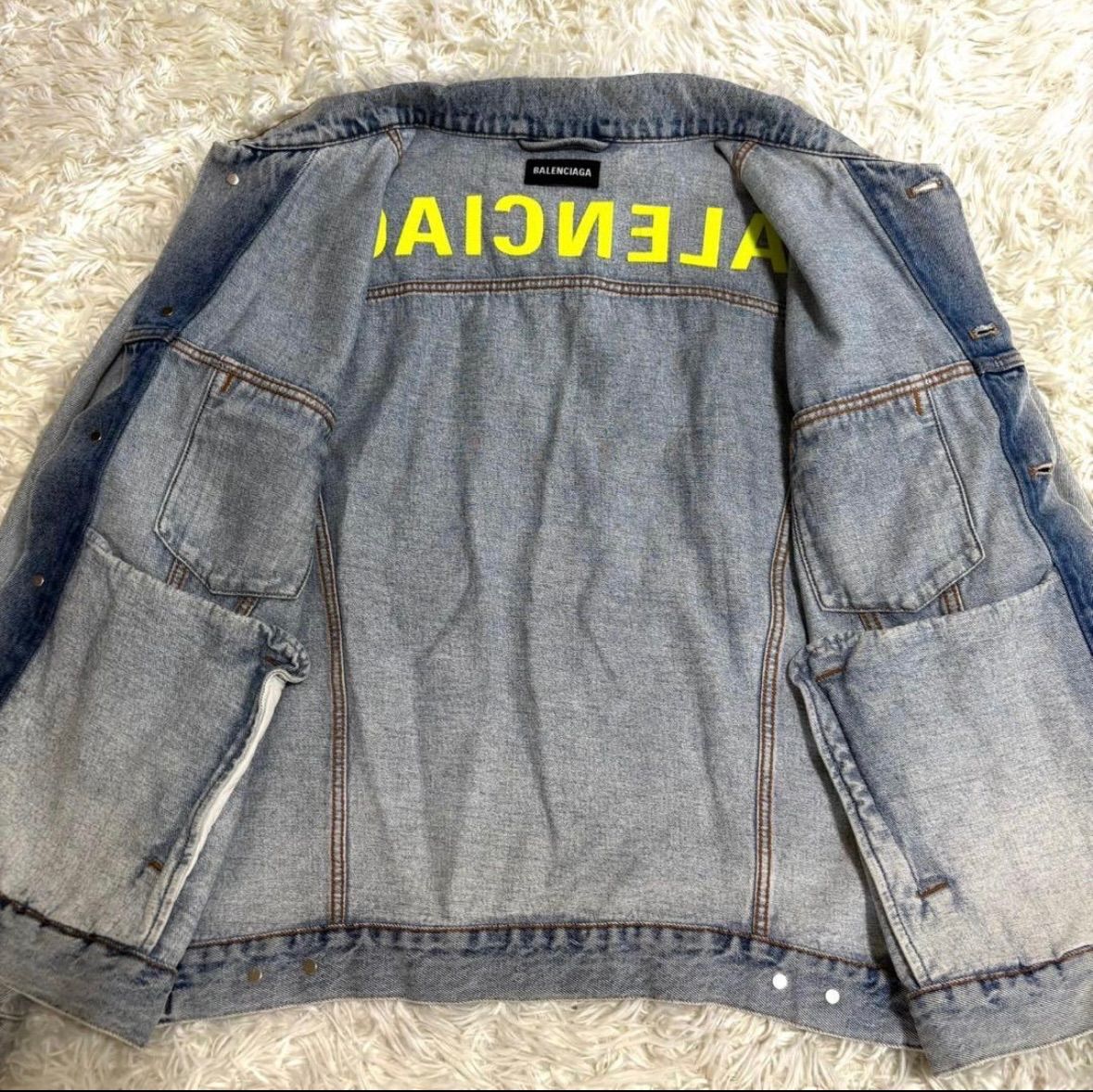 美品】BALENCIAGA バレンシアガ デニムジャケット インディゴ バッグ
