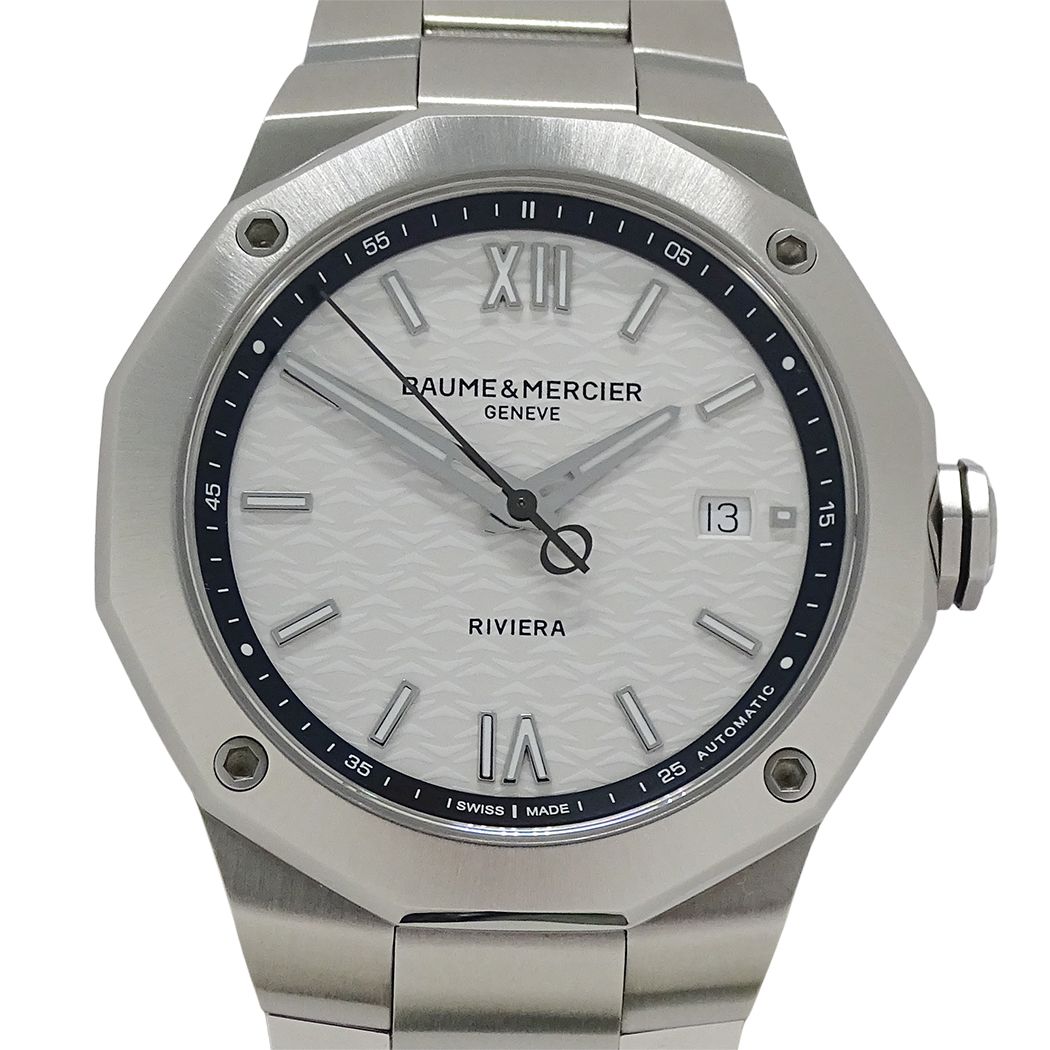 ボーム＆メルシエ BAUME＆MERCIER リビエラ M0A10829 時計 メンズ ブランド デイト 自動巻き AT ステンレス SS シルバー ホワイト 裏スケ【中古】 ボーム＆メルシエ BAUME＆MERCIER リビエラ M0A10829 時計 メンズ