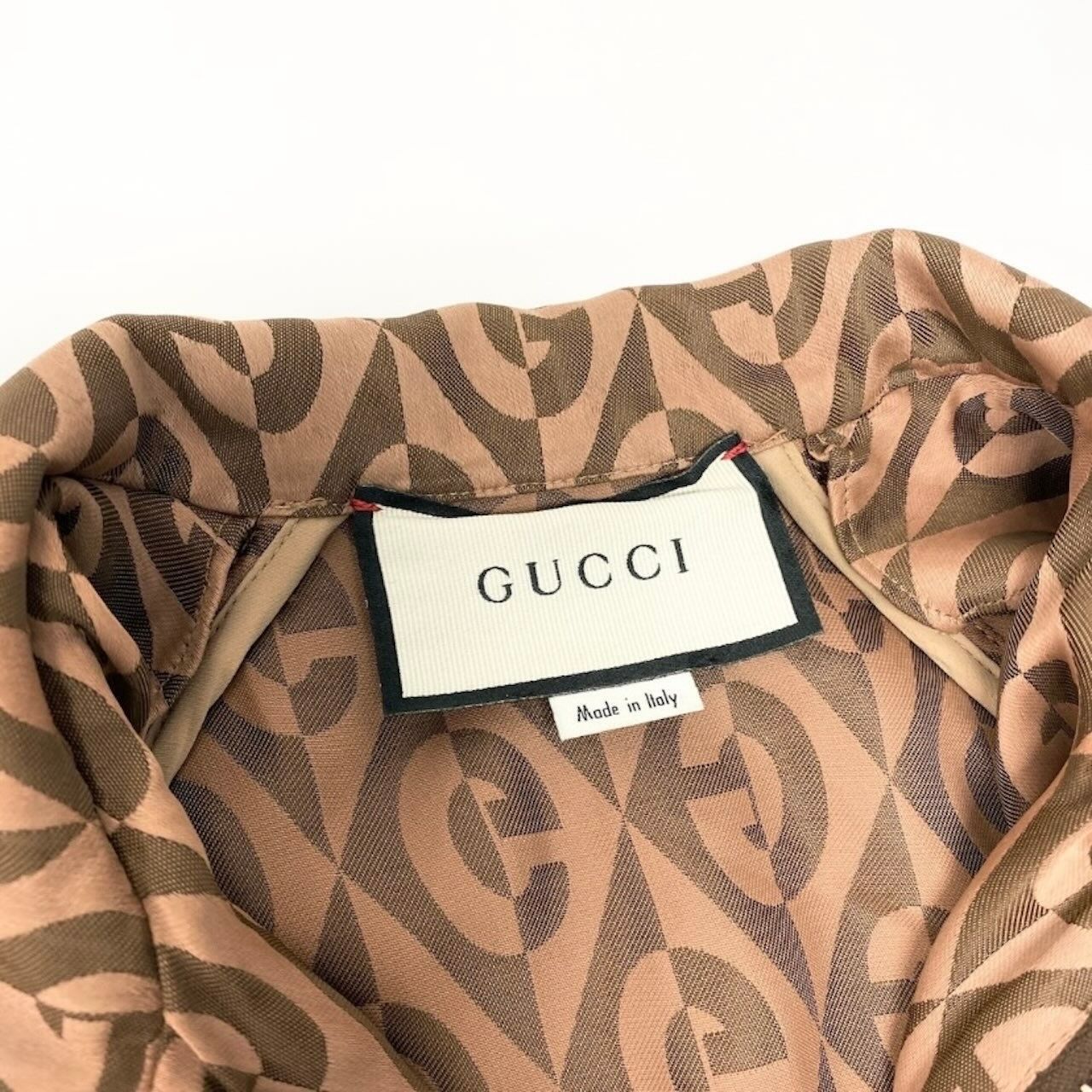 GUCCI グッチ GGランバスパターン ウェブライン ブラウン レーヨン