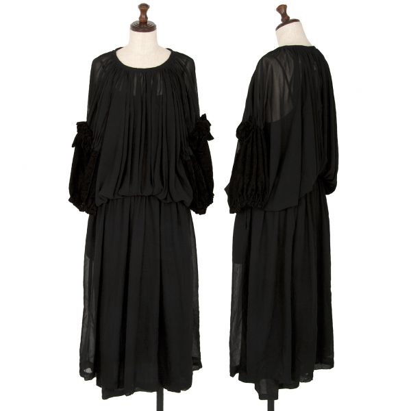 コムコム コムデギャルソンCOMME des GARCONS 袖ベロア切替シフォン