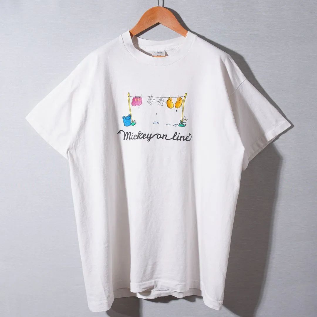 90s USA製 ディズニー Disney Tシャツ XL ホワイト 刺繍 ユニセックス