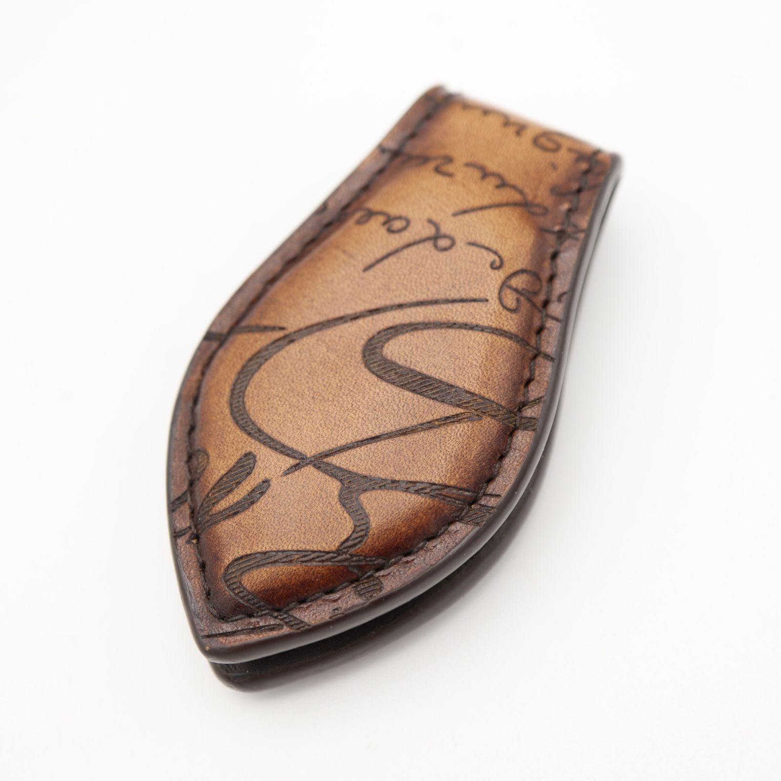 BERLUTI ベルルッティ マネークリップ カリグラフィ レザー ブラウン系