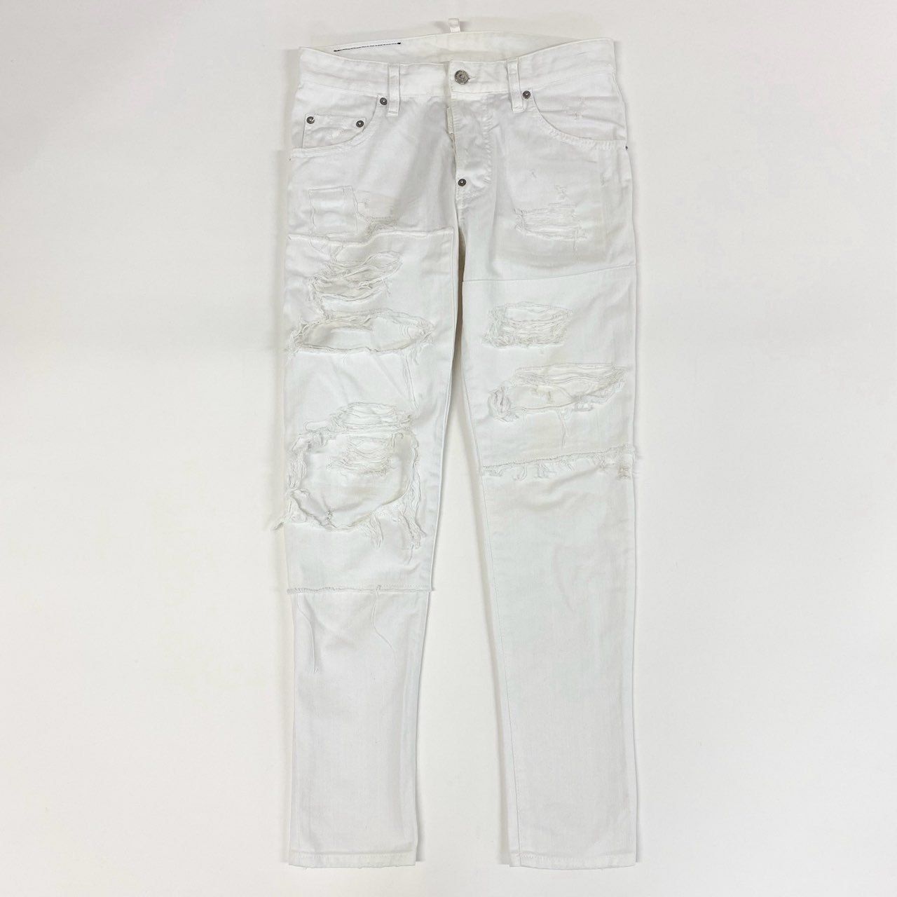 76g2 DSQUARED2 ディースクエアード SKATER JEAN ダメージ加工 ホワイトデニム ジーパン ボタンフライ S74LB0217 サイズ44 ホワイト コットン メンズ 76g2 DSQUARED2 ディースクエアード SKATER JEAN ダメージ加工