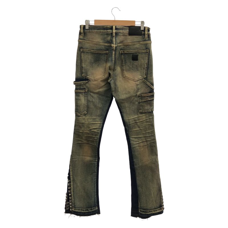 中古】VALABASAS スタッズ デニムパンツ 32 ネイビー ヴァラバサス[10
