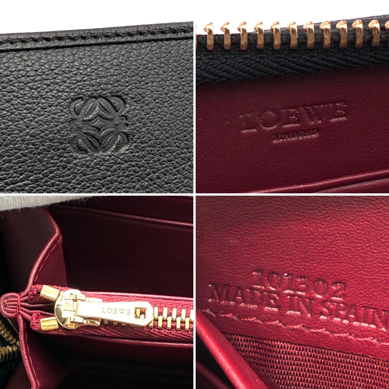 極美品 ロエベ LOEWE アナグラム ラウンドファスナー 長財布 