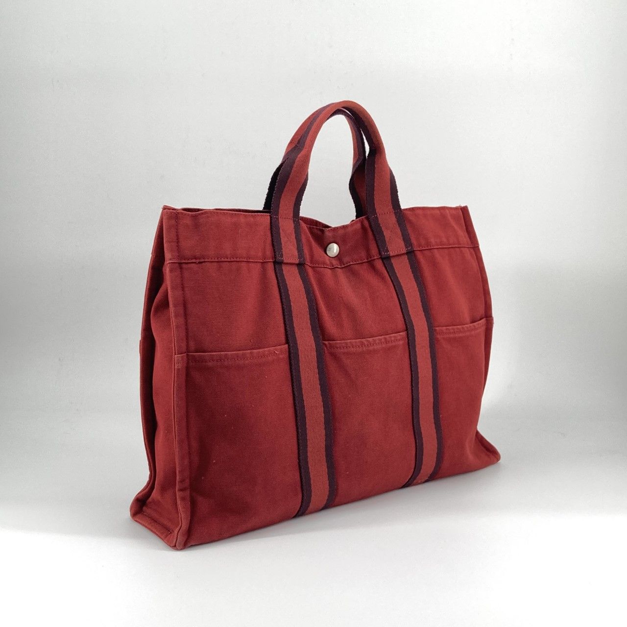 HERMES（エルメス） フールトゥ MM キャンバス トートバッグ レッド 