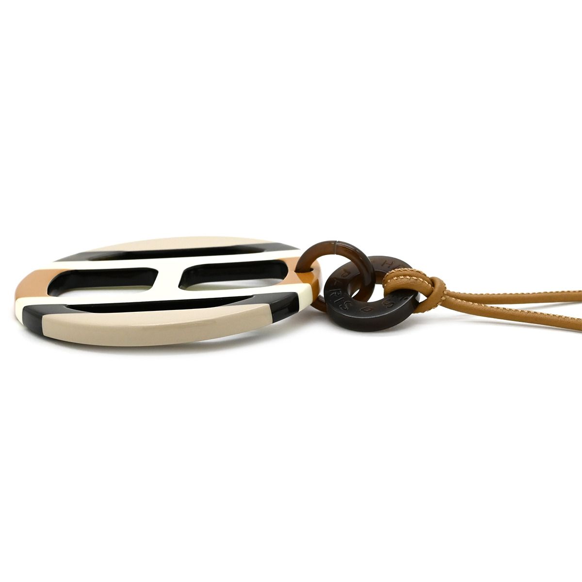 エルメス HERMES ネックレス Hエキップ バッファローホーン レザー