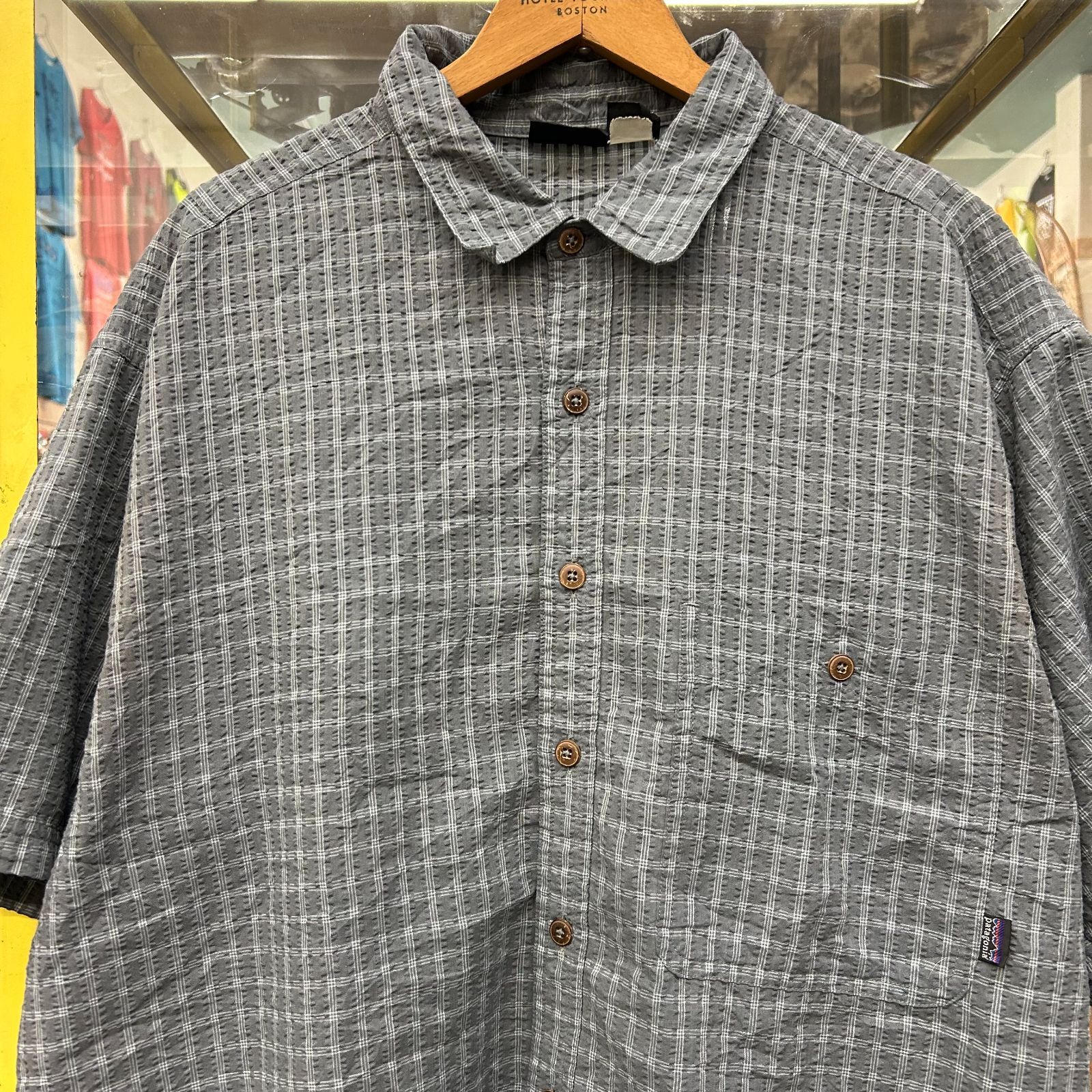 Patagonia チェック柄 S AC ヤーンダイシャツ 2001年製 Patagonia 】 パタゴニア 2001年製 半袖 チェックシャツ シアサッカー