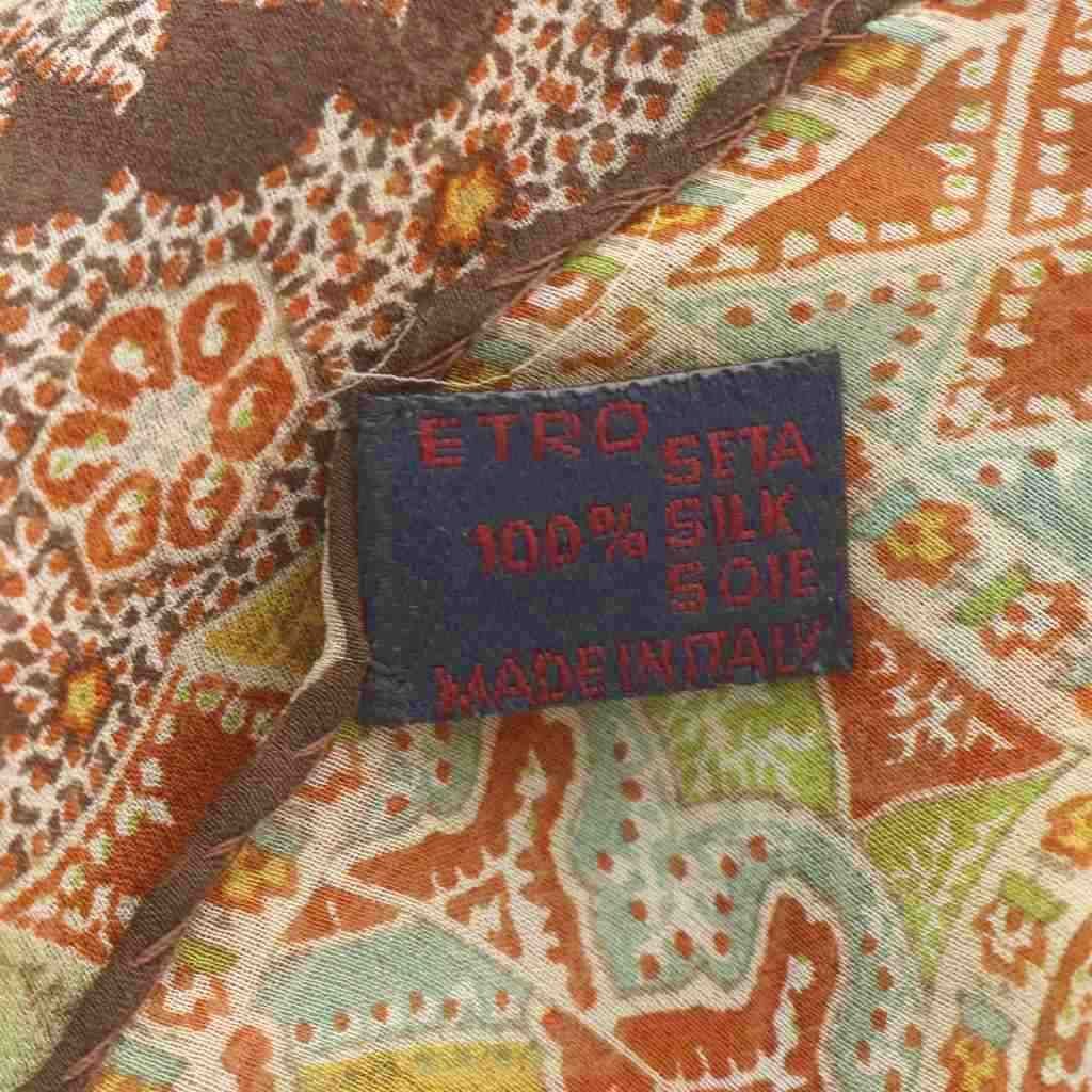 エトロ ETRO ストール ペイズリー柄 フリンジ 絹 シルク マルチカラー