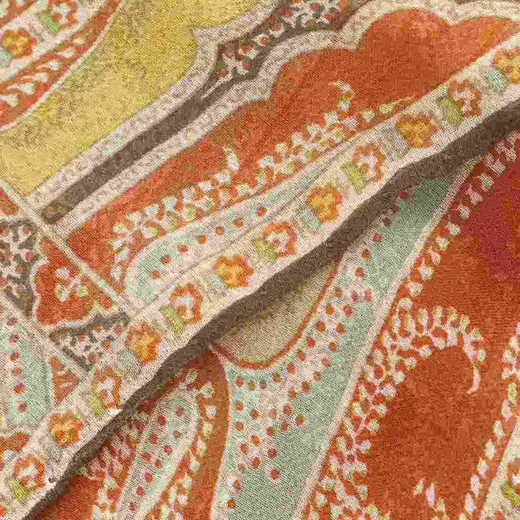 エトロ ETRO ストール ペイズリー柄 フリンジ 絹 シルク マルチカラー