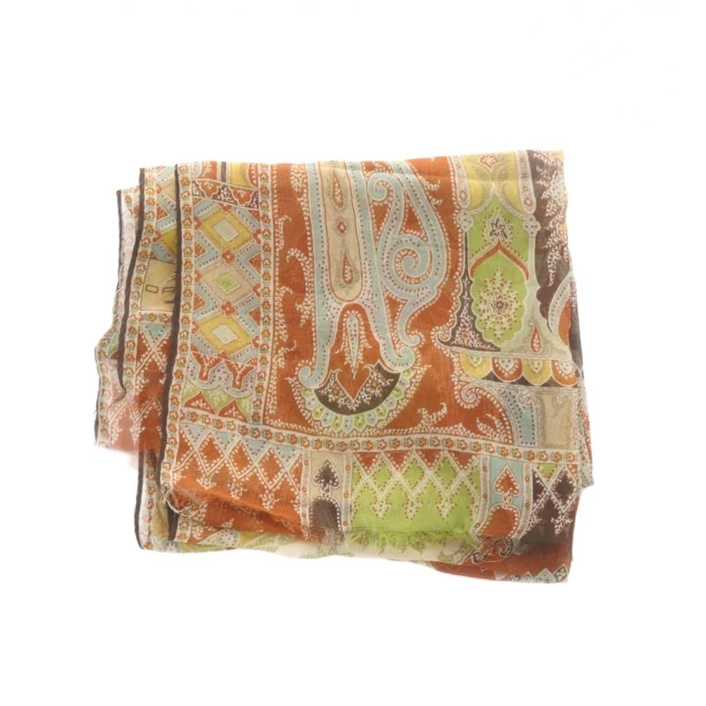 ETRO シルク　ストール　ペイズリー　エトロ　SILK 絹　フリンジ　大判 エトロ ETRO ストール ペイズリー柄 フリンジ 絹 シルク マルチカラー