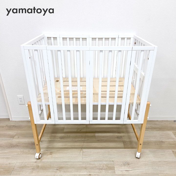 【美品】大和屋 キホン ベビーベッド レギュラーサイズ 説明書付 組立簡単 美品】定価2.6万 ヤマトヤ キホン ベビーベッド レギュラーサイズ