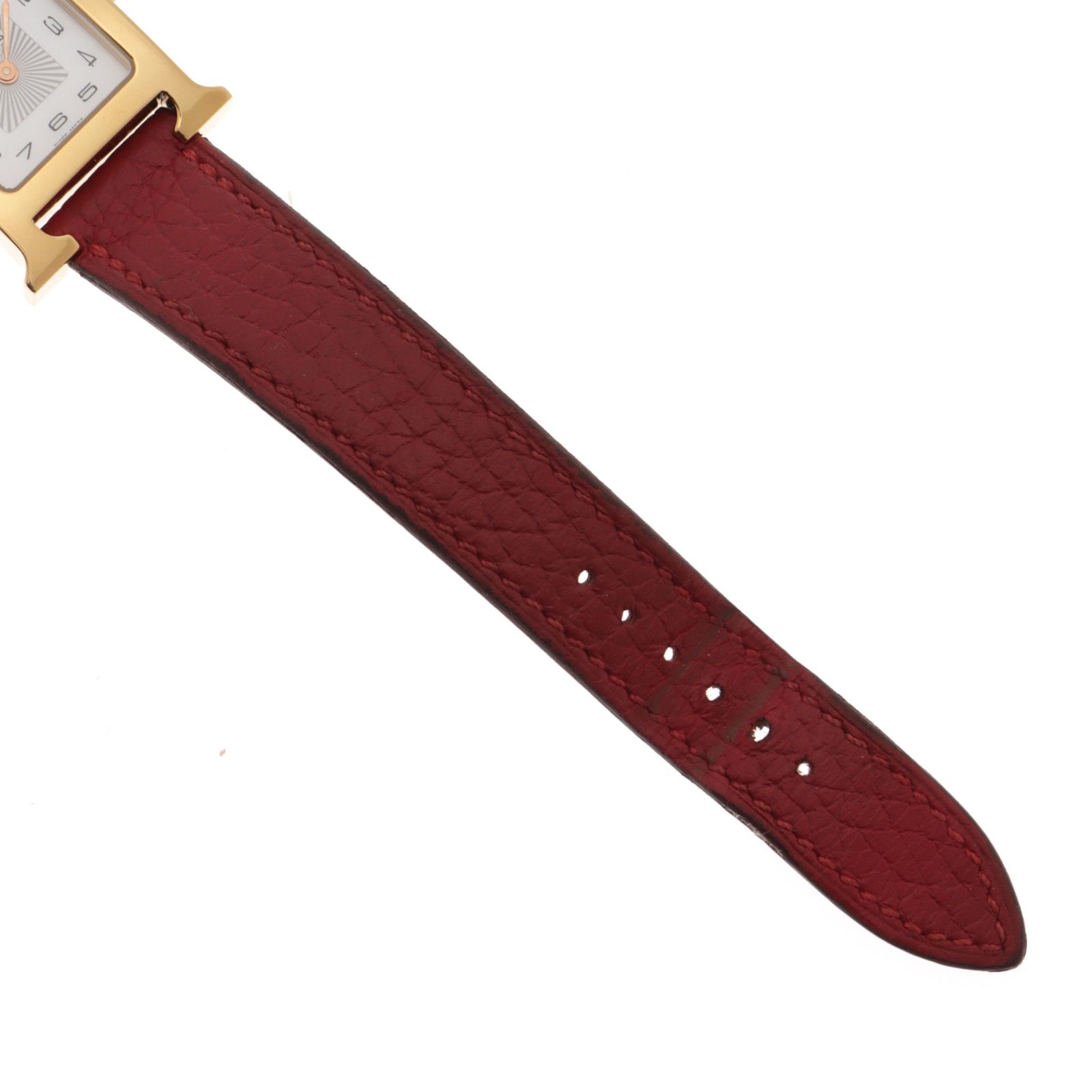 HERMES エルメス Hウォッチ ベルトレッド HH1.202 腕時計 GP GP/レザー
