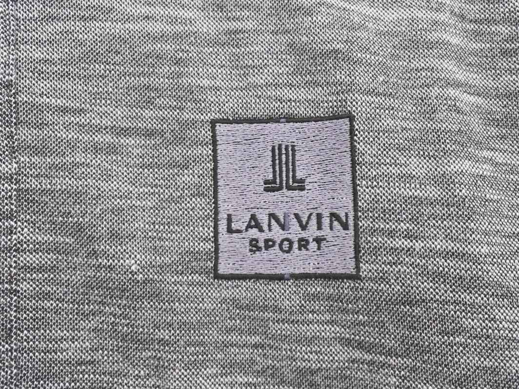LANVIN SPORT ロゴ刺繍デザインフリースブロッキングセーター グレー