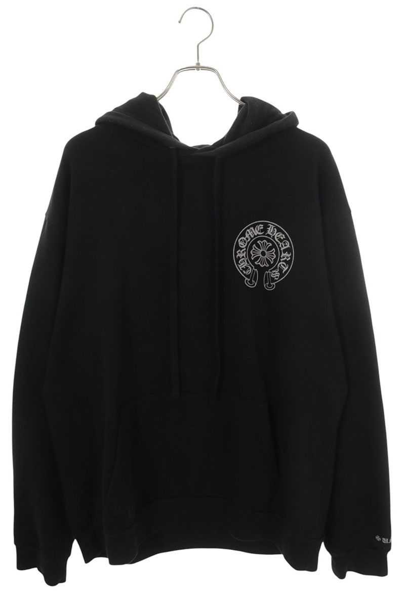 クロムハーツ  WWW.CHROMEHEARTS.COM HOODIE グリッターホースシューバックプリントプルオーバーパーカー メンズ L クロムハーツ WWW.CHROMEHEARTS.COM HOODIE グリッターホースシュー