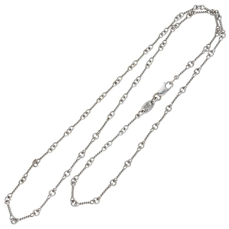 クロムハーツ 18KWG NECKCHAIN T18/ツイストチェーン18inch ホワイト